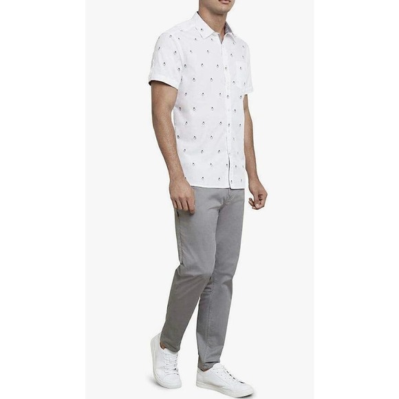 "Kenneth Cole Men's Penguin Print Button-Down Shirt" Size S  Mens 116 - Picture 2 of 5